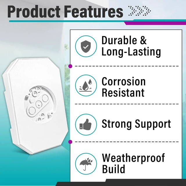 Alt view image 5 of 7 - 6 Sets 8141DBL Siding Mounting Block, Vinyl Outdoor Mounting Plate kit