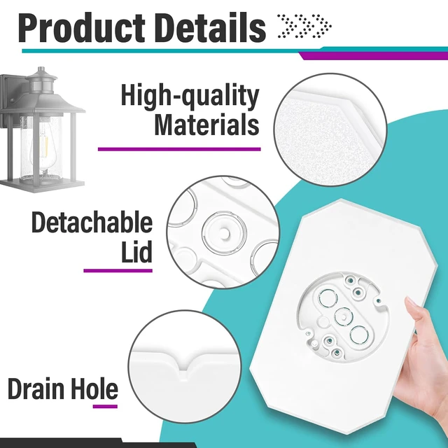 Alt view image 6 of 7 - 6 Sets 8141DBL Siding Mounting Block, Vinyl Outdoor Mounting Plate kit
