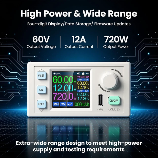 Alt view image 2 of 7 - Power Supply Tester 720W DC Electronic Load 60V 12A Adjustable CNC RK6012