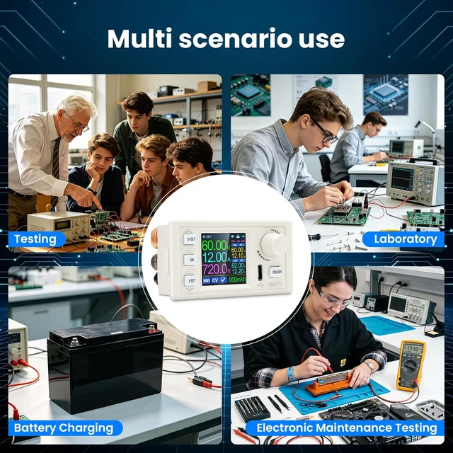 Alt view image 6 of 7 - Power Supply Tester 720W DC Electronic Load 60V 12A Adjustable CNC RK6012