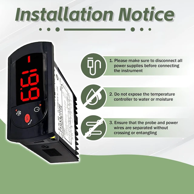 Alt view image 5 of 6 - PZGXC0E112K Digit Temperature Control Thermostat with Temperature Sensor Probes 115v Fit for Carel/Main Street Equipment BMR-23-F BMR-49-F,IR33F0AHA0, IR33FOAHAO, PYGXAZ0586, IMGX1J0563, 17819471