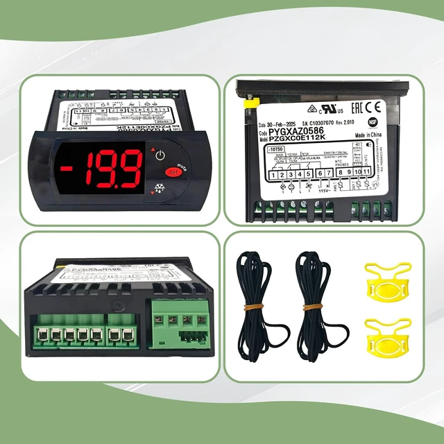 Alt view image 6 of 6 - PZGXC0E112K Digit Temperature Control Thermostat with Temperature Sensor Probes 115v Fit for Carel/Main Street Equipment BMR-23-F BMR-49-F,IR33F0AHA0, IR33FOAHAO, PYGXAZ0586, IMGX1J0563, 17819471