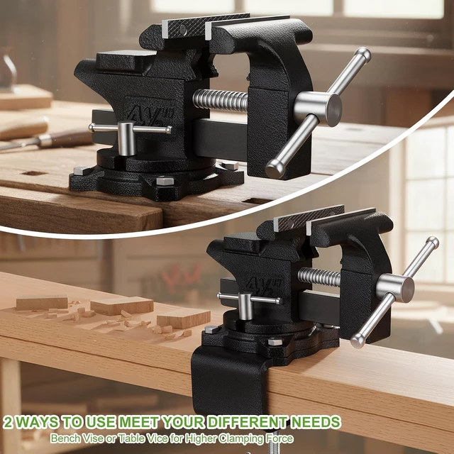 Alt view image 4 of 7 - 4-1/2" Bench Vise, 2-In-1 Drill-Free Table Vice for Workbench