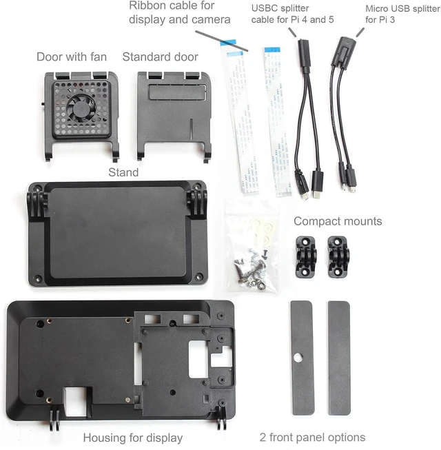 Alt view image 3 of 7 - SmartiPi Touch 2 - Case for The Official Raspberry Pi 7" Touchscreen Display - with Cooling Fan