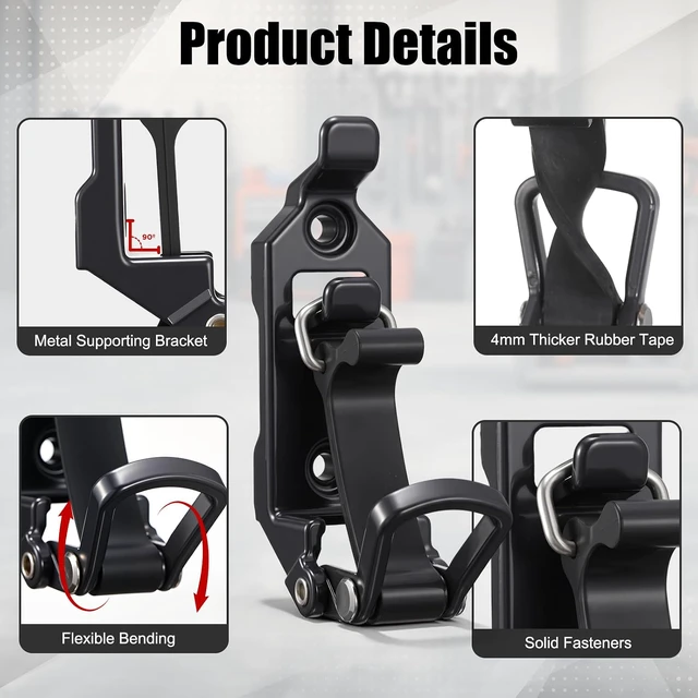 Alt view image 3 of 7 - 10 Pcs Shovel Mount for Roof Rack Metal Rubber Axe Holder, Grey