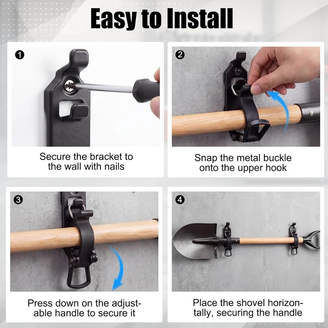 Alt view image 4 of 7 - 10 Pcs Shovel Mount for Roof Rack Metal Rubber Axe Holder, Grey