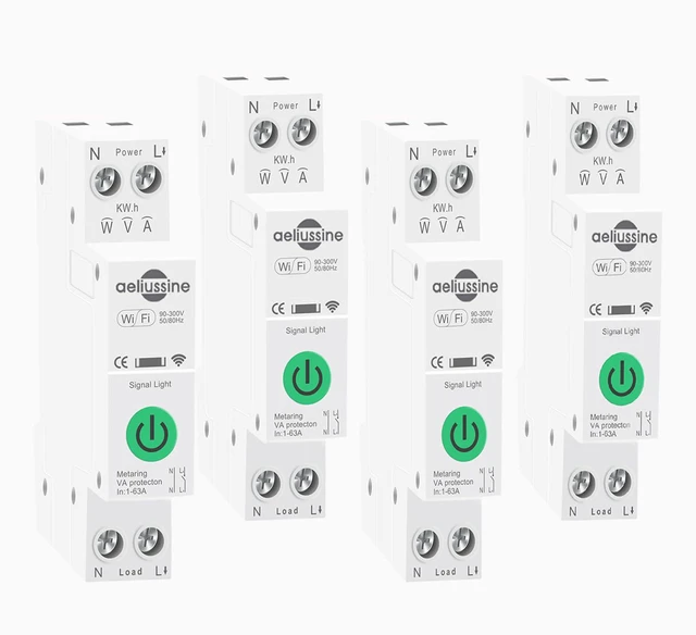Main image of Smart Switch, 1-63A Adjustable WiFi Breaker(4 PCS)