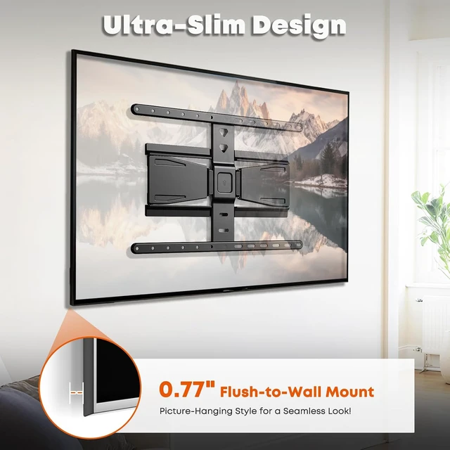 Alt view image 3 of 7 - Ultra-Slim TV Wall Mount for Most 43-90 Inch TVs, 110 Lbs Max