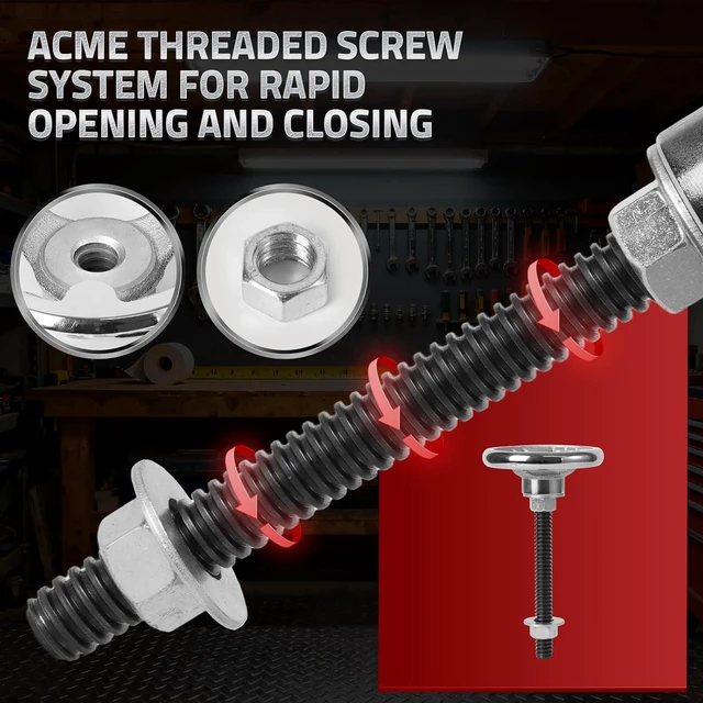 Alt view image 2 of 7 - Mnoxo Vise Hardware Kit with Acme Threaded Rod System Precise Processing