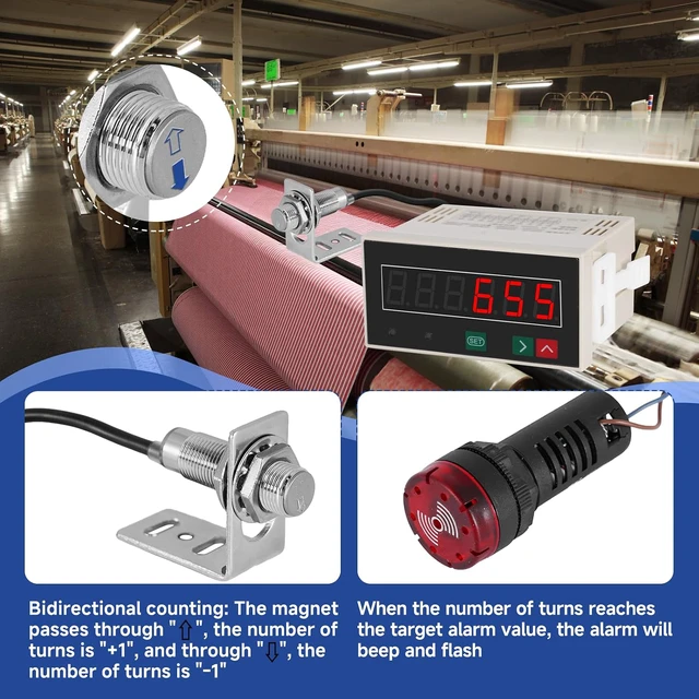 Alt view image 4 of 7 - Bidirectional LED Digital Counter, Copper Sensor with Alarm 110V