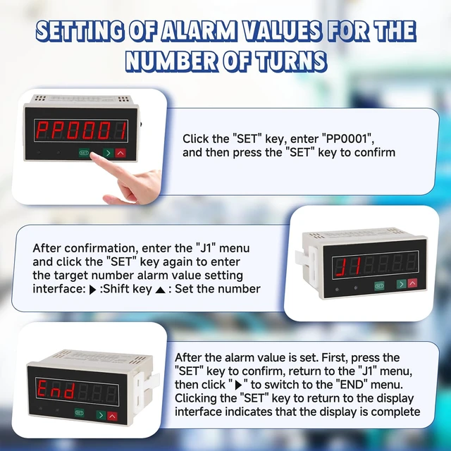 Alt view image 7 of 7 - Bidirectional LED Digital Counter, Copper Sensor with Alarm 110V