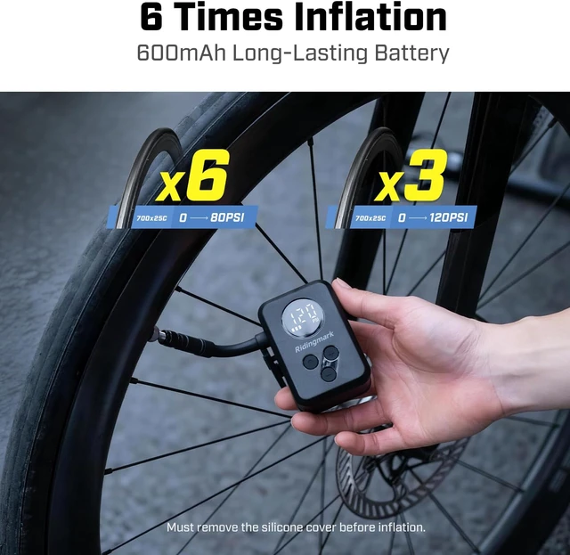 Alt view image 4 of 7 - Waterproof Pump, Mini Bicycle Pump with Gauge