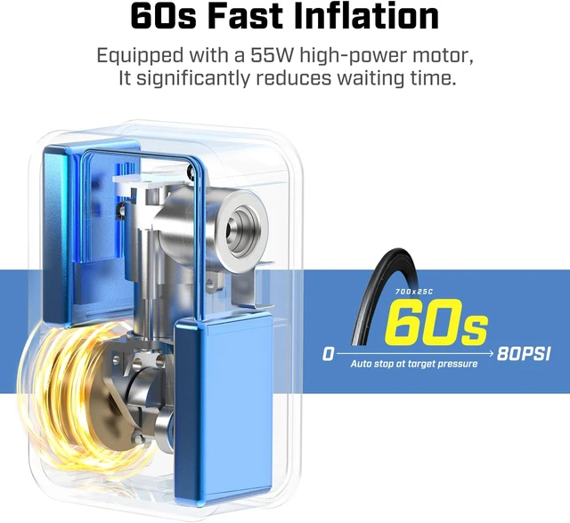 Alt view image 5 of 7 - Waterproof Pump, Mini Bicycle Pump with Gauge