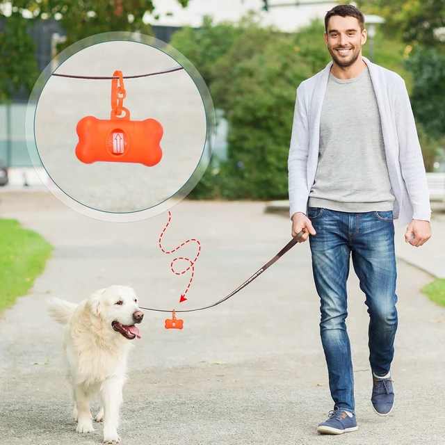 Alt view image 5 of 6 - 120 Pcs Bone Dog Poop Bag Dispensers with Bags and Hooks, 8 Colors