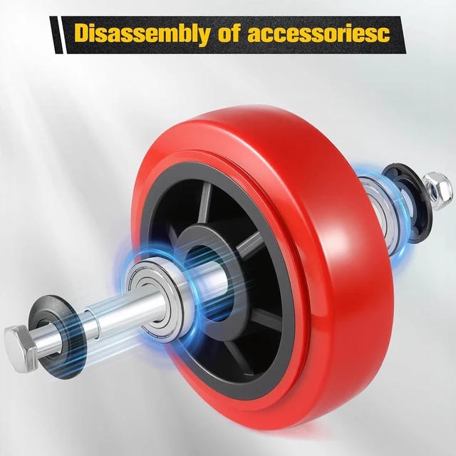 Alt view image 3 of 7 - 5 Inch Wheels,Heavy Duty Replacement Wheels,Casters Set of 4 Load 3200 Lbs