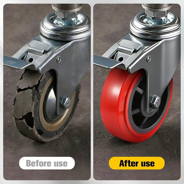 Alt view image 5 of 7 - 5 Inch Wheels,Heavy Duty Replacement Wheels,Casters Set of 4 Load 3200 Lbs
