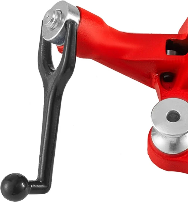 Alt view image 5 of 7 - Mophorn Screw Bench Chain Vise 1/8 to 5-Inch Pipe Capacity, Heavy Duty Bench Chain Pipe Vise with Crank Handle, Neoprene-Coated Jaw, Cast Iron Material Ideal for a Variety of Pipes