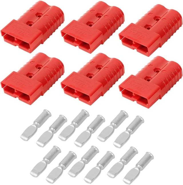 Main image of 350A Battery Connector AWG 2/0 Quick Connect Battery Modular Power Connectors Quick Disconnect (Red, 6 PCS)