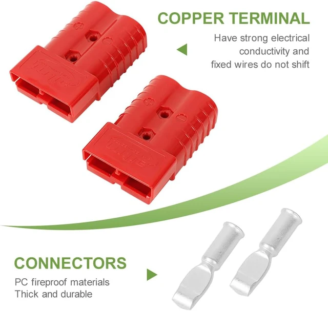 Alt view image 3 of 6 - 350A Battery Connector AWG 2/0 Quick Connect Battery Modular Power Connectors Quick Disconnect (Red, 6 PCS)