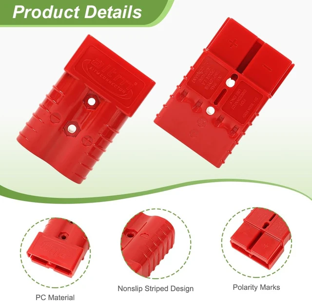 Alt view image 4 of 6 - 350A Battery Connector AWG 2/0 Quick Connect Battery Modular Power Connectors Quick Disconnect (Red, 6 PCS)
