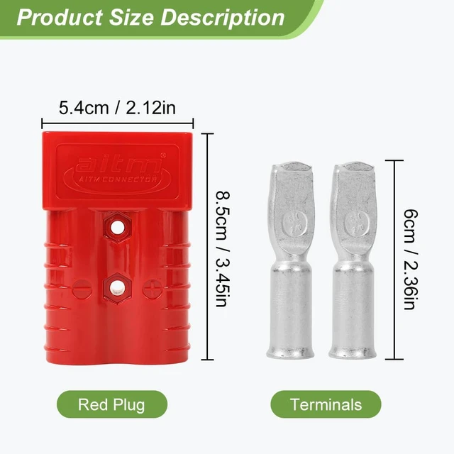 Alt view image 5 of 6 - 350A Battery Connector AWG 2/0 Quick Connect Battery Modular Power Connectors Quick Disconnect (Red, 6 PCS)