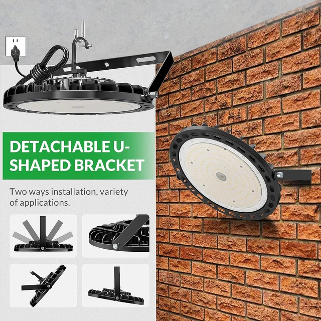 Alt view image 4 of 7 - LED High Bay Light 150W, 22500LM LED Shop Light AC100-277V 5000K ETL Listed