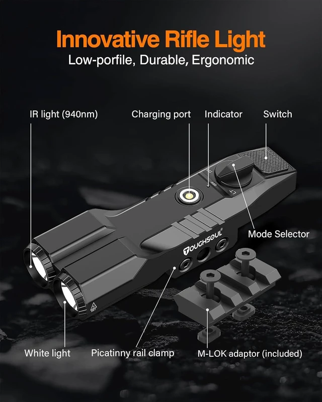 Alt view image 2 of 7 - MLOK/Picatinny Mounted 940nm IR Illuminator Infrared LED Light 2in1