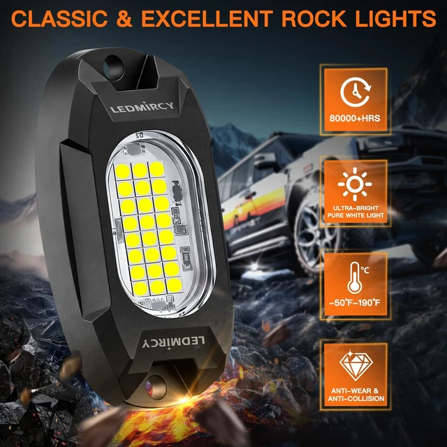 Alt view image 6 of 7 - White Rock Lights, R6 Rock Lights for Trucks Wiring Harness Kit