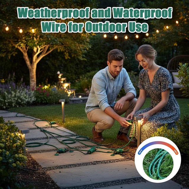 Alt view image 5 of 6 - 2 Pack 40 ft Christmas Extension Cord 1 to 3 Splitter Extension Cord 6 Prong Plug with 3 Extended Outlets and Weatherproof Covers for Outdoor Indoor Christmas Connect Extend String Lights