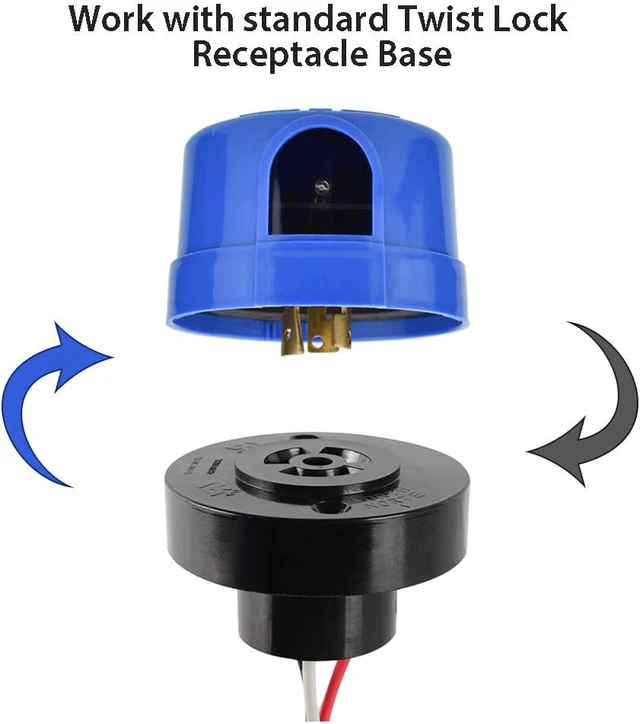 Alt view image 6 of 7 - 8 Pack Photocell for Outdoor Light,Auto On Off Photo Sensor Switch with Twist Lock,Dusk to Dawn Photoelectric Light Control for LED Street/Barn Light Parking Lot Light Area Light