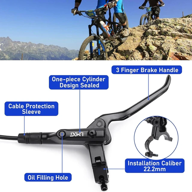 Alt view image 3 of 7 - MTB Hydraulic Disc Brake Set, Four-Piston Bike Brake Upgrade Kit