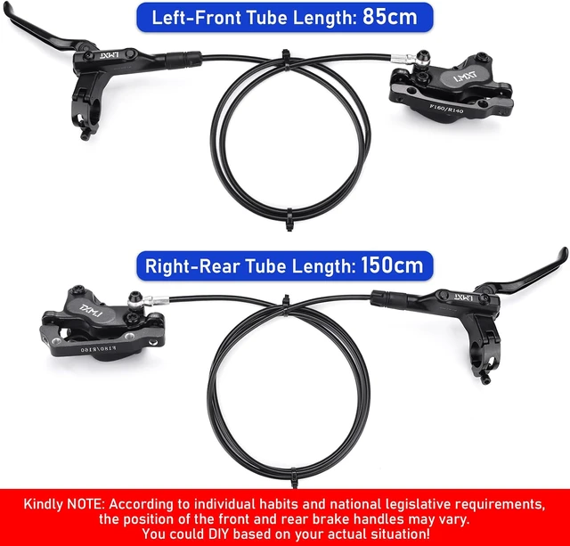 Alt view image 6 of 7 - MTB Hydraulic Disc Brake Set, Four-Piston Bike Brake Upgrade Kit