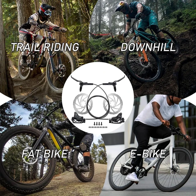 Alt view image 7 of 7 - MTB Hydraulic Disc Brake Set, Four-Piston Bike Brake Upgrade Kit