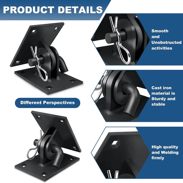 Alt view image 3 of 7 - Heavy Duty Dock Hardware,4 Pack Floating Dock Galvanized Link Kit T Connectors, Floating Dock Hinge,Metal Antirust Coating T Style Backer Plate Dock Brackets Hardware