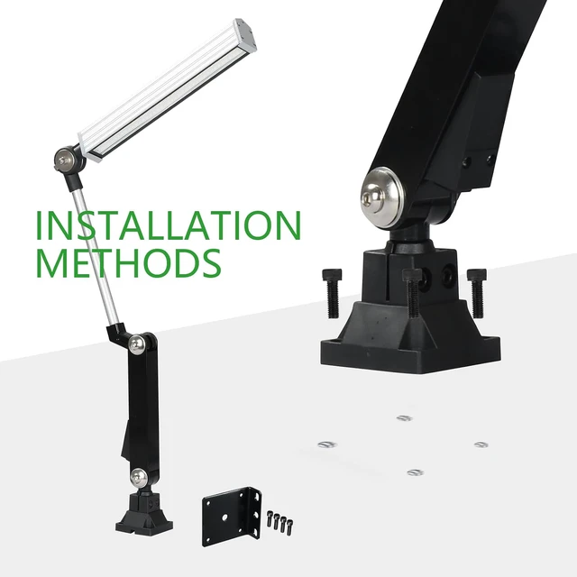 Alt view image 6 of 7 - LED Machine Work Light with 22in Alloy Arm, 14W 1400LM 6500K 110-220V, IP67 Waterproof Industrial Explosion Proof Work Lighting with US Plug for Lathe, Sewing, CNC, Drilling Machine