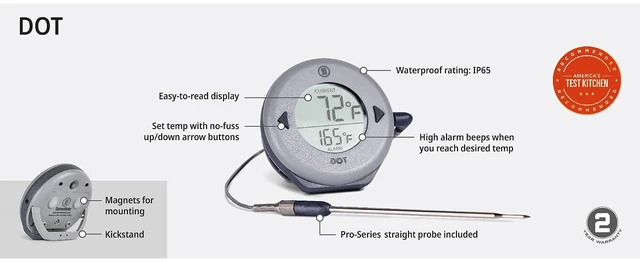 Alt view image 4 of 7 - DOT Chefs Favorite Simple Alarm Thermometer - Nautical Blue