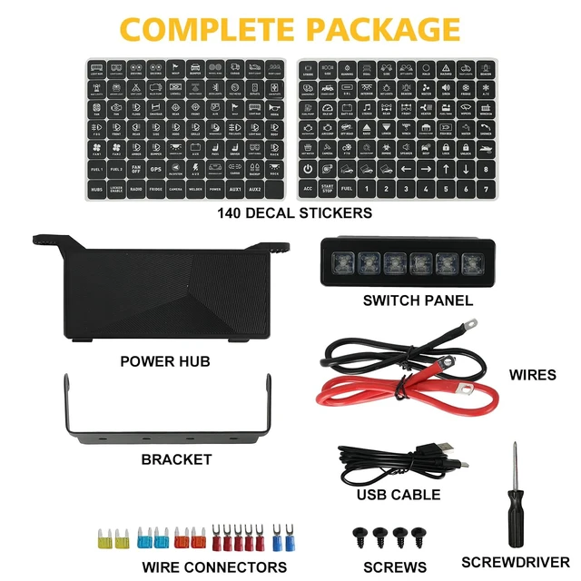 Alt view image 7 of 7 - Wireless 6 Gang Switch Panel,Circuit Control Relay System Box Automatic Dimmable Switch Panel Waterproof Multifunction Offroad LED Light Switch Pod Electronic Relay for Truck Car UTV