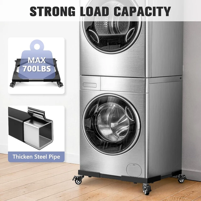 Alt view image 3 of 7 - 700Lbs Mini Fridge Stand with Wheels, 21"-29" Stepless Adjustable