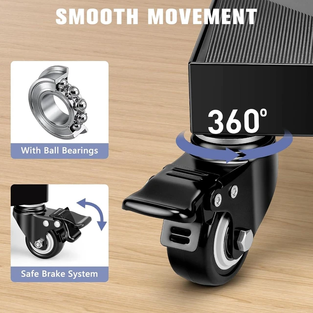 Alt view image 6 of 7 - 700Lbs Mini Fridge Stand with Wheels, 21"-29" Stepless Adjustable