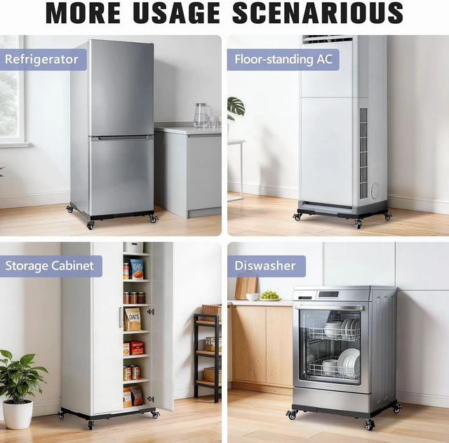 Alt view image 7 of 7 - 700Lbs Mini Fridge Stand with Wheels, 21"-29" Stepless Adjustable