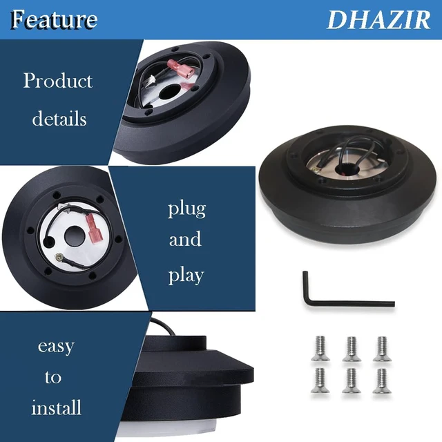 Alt view image 2 of 6 - 121H Steering Wheel Short Hub Adapter Kit 6-Hole