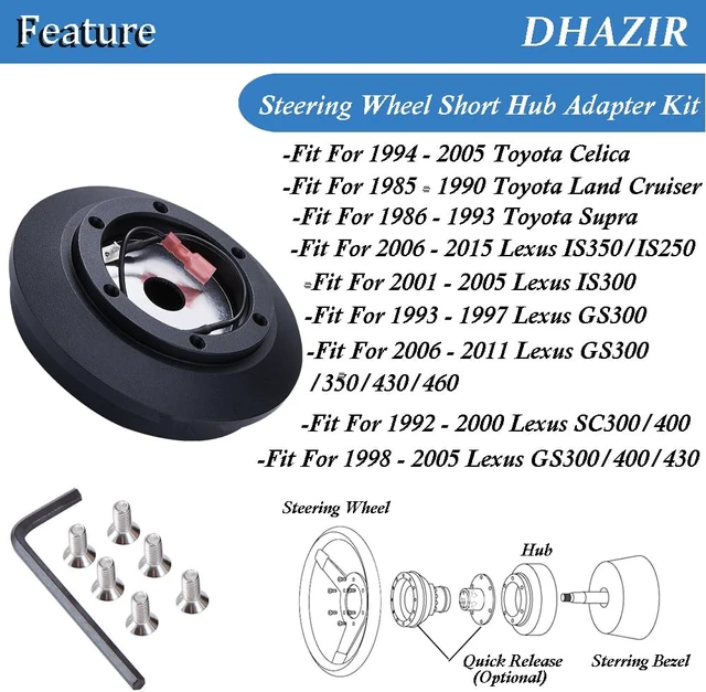 Alt view image 4 of 6 - 121H Steering Wheel Short Hub Adapter Kit 6-Hole