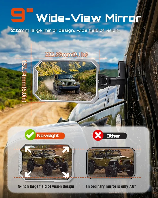 Alt view image 2 of 7 - Wrangler Mirrors for Doors Off, Jeep Wrangler TJ JK 1997-2018