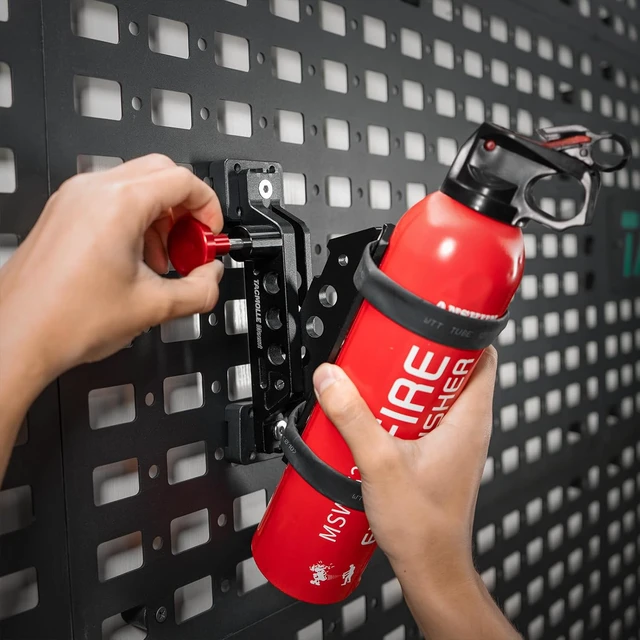 Alt view image 2 of 6 - Rigid MOLLE Panel Fire Extinguisher Mount with 4 Adjustable Clamps