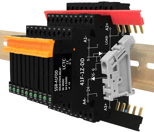 Main image of (10pcs) Solid State Relay DD 5V 12V 1.5A,Signal Relay for PLC,No Contact DC to DC;Input:3-32VDC;Output:5-60VDC;Din Rail
