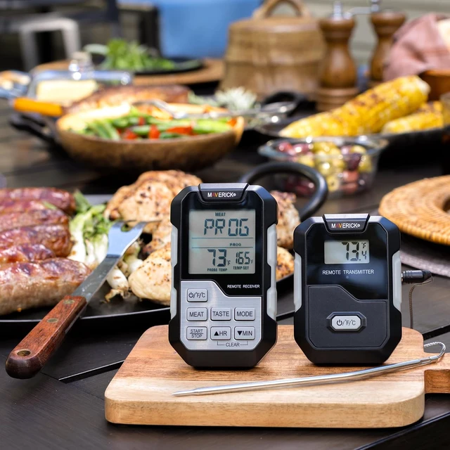 Alt view image 3 of 7 - Long Range Digital Wireless Meat Thermometer 300 ft Remote Monitoring, Timer & Heat-Resistant Probe (662°F), for Grilling, Smoking, Roasting & Oven Cooking (Dual Probe) (Single Probe)
