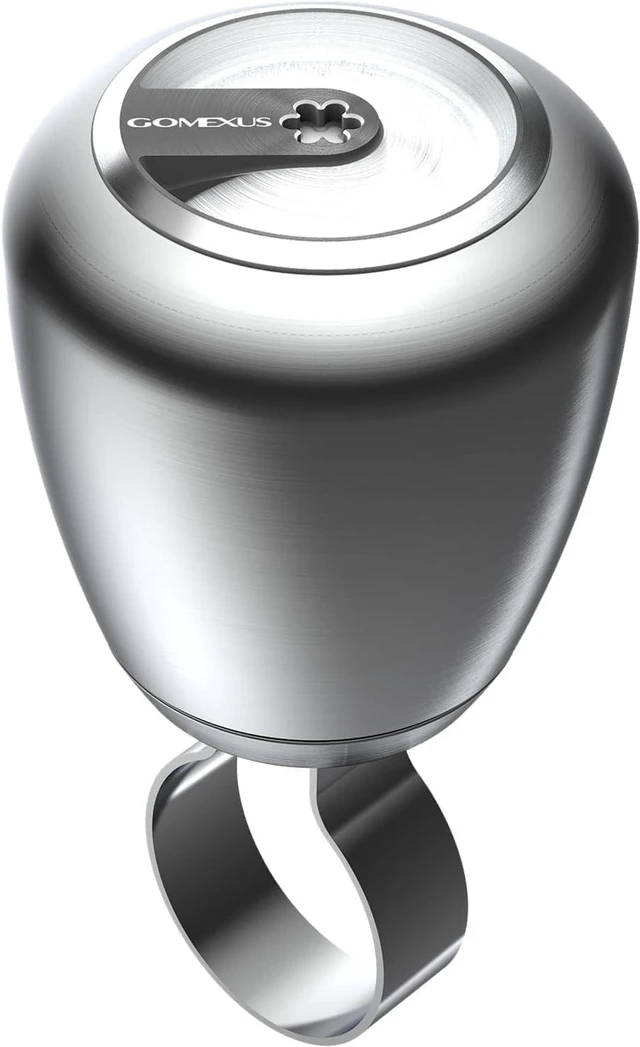 Main image of Steering Wheel Knob, Stainless Suicide Knob Spinner, One-Hand Control,Boat Truck Tractor Mower w/ 3 Ring Sizes(New,Broader Fit)