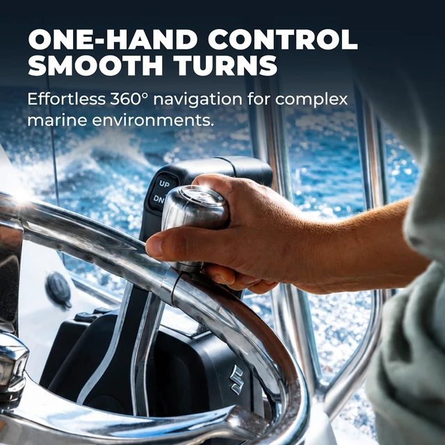 Alt view image 2 of 7 - Steering Wheel Knob, Stainless Suicide Knob Spinner, One-Hand Control,Boat Truck Tractor Mower w/ 3 Ring Sizes(New,Broader Fit)