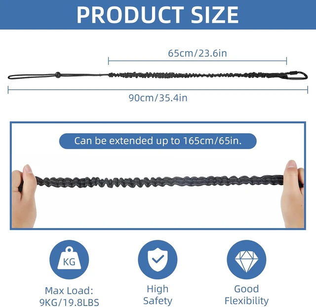 Alt view image 3 of 7 - 24 Pack Safety Tether Tool Lanyard, Standard Length Safety Tool Leash Fall Protection Tether with Screw Lock Carabiner & Adjustable Loop End, Maximum Weight Limit 9KG/19.8LBS