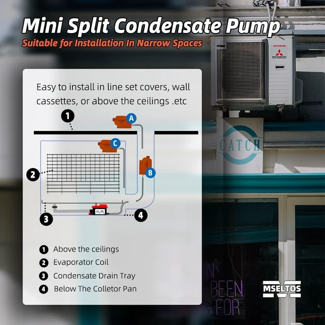 Alt view image 2 of 6 - 66 FT 10.6 GPH Mini Split Condensate Pump w/Automatic Safety Switch
